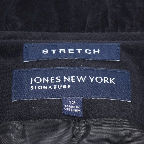 Jones New York Velvet Evening Cocktail Jacket Dress Ruffle V-neck Gold Zipper 12 - Picture 11 of 14